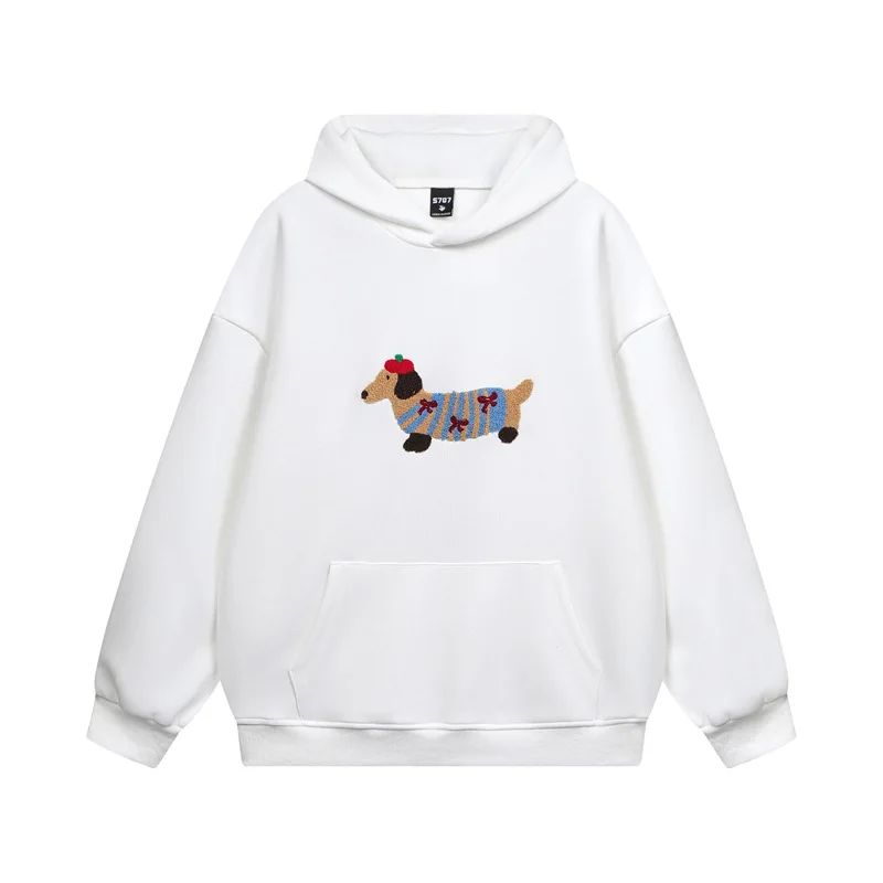 Hoodie teckel Dames | Geborduurde Oversized Casual - Miss Madera