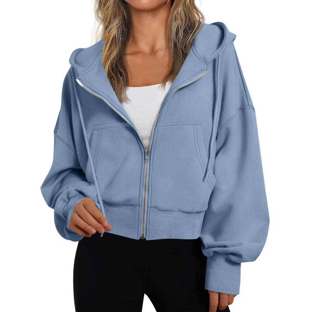 Hoodie Dames Losvallend Rits Capuchon