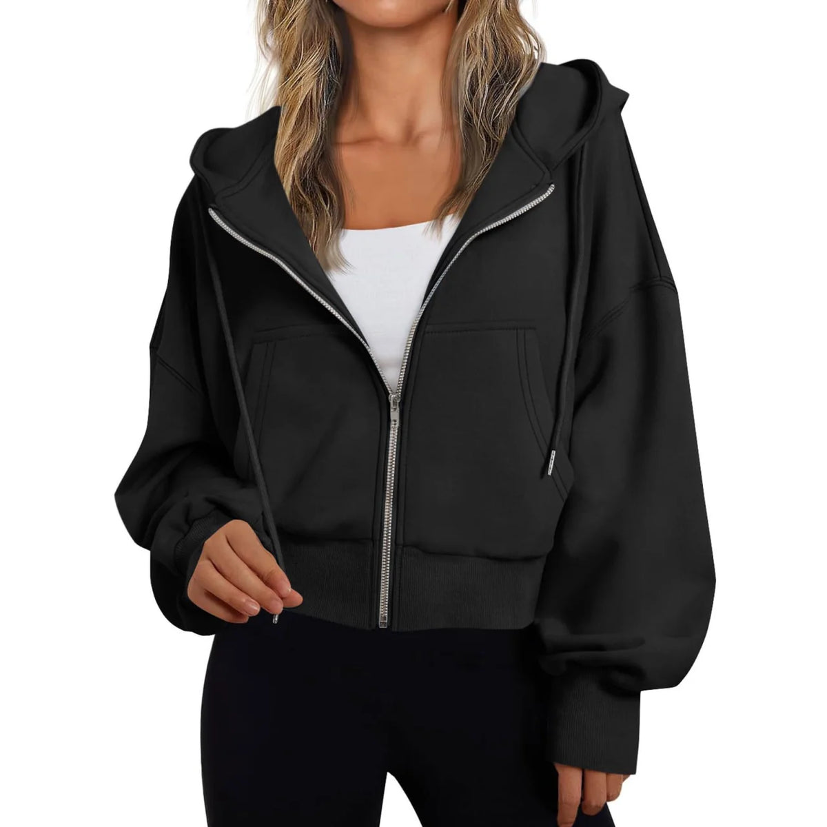 Hoodie Dames Losvallend Rits Capuchon