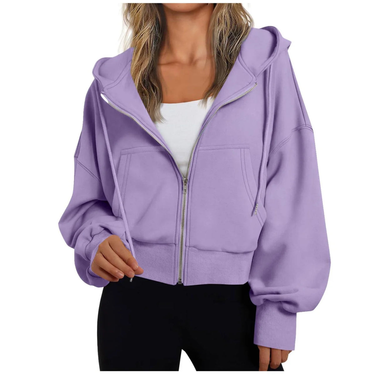 Hoodie Dames Losvallend Rits Capuchon