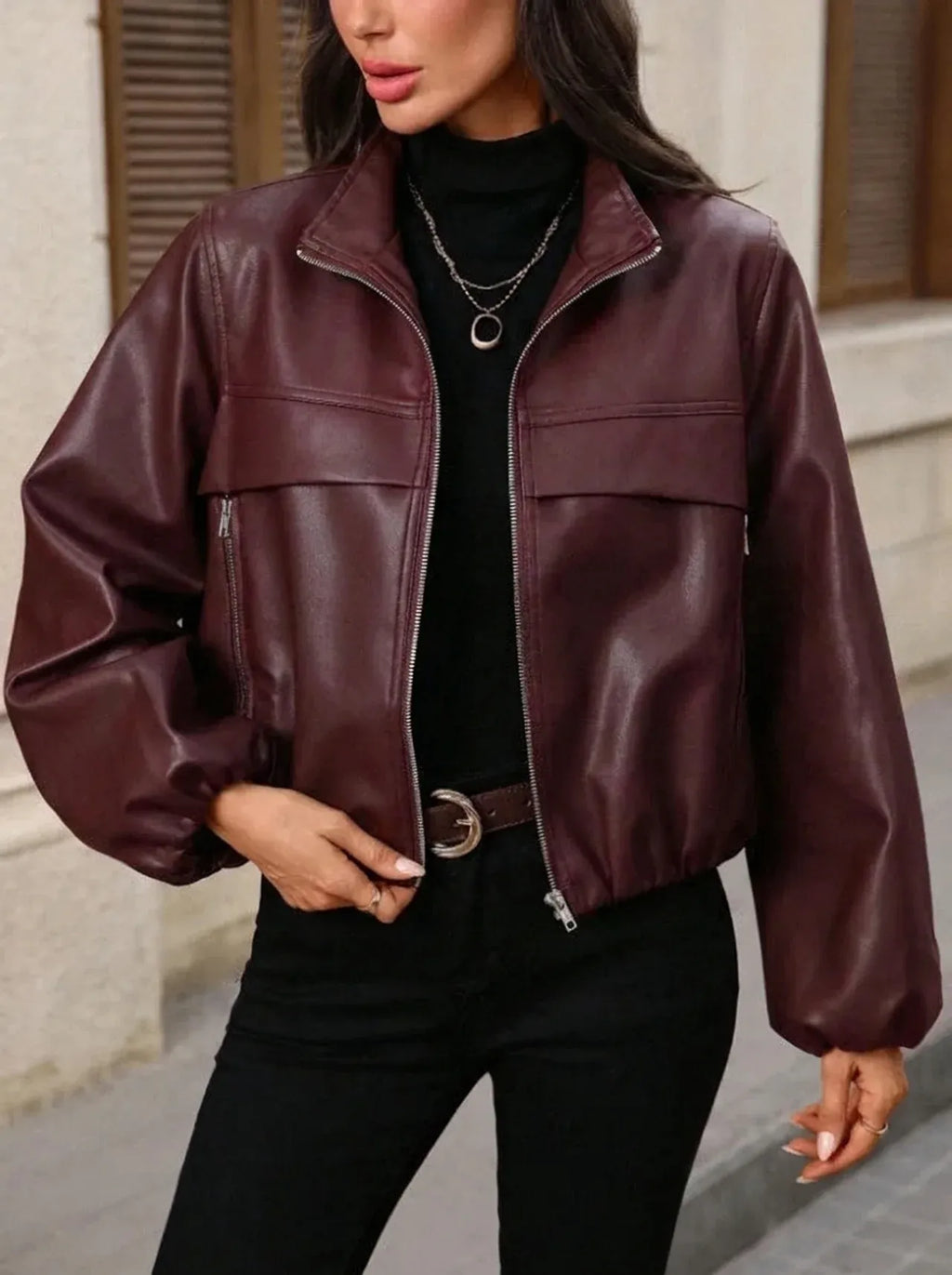 Jas Dames Cropped Pasvorm Ritszakken