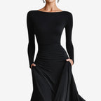 Jurk Dames Vloeiend Getailleerd Maxi - Chiffon
