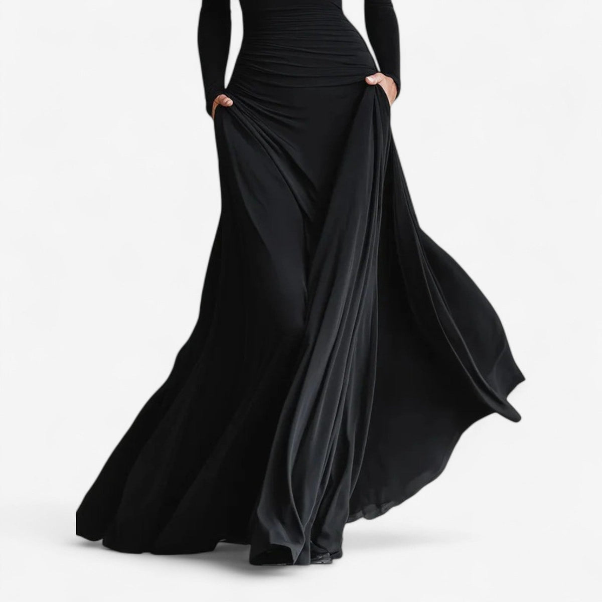 Jurk Dames Vloeiend Getailleerd Maxi - Chiffon