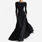 Jurk Dames Vloeiend Getailleerd Maxi - Chiffon