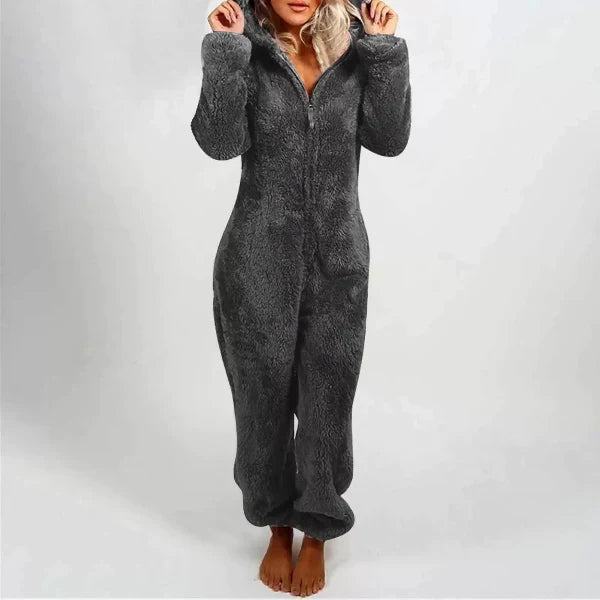 Miss | Onesie Dames Teddy Fleece Capuchon Losvallend