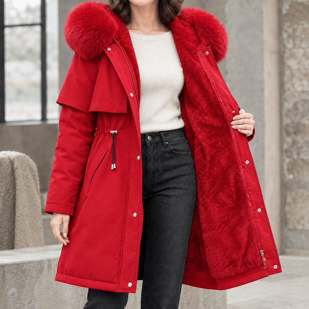 Jas Dames Longline Capuchon Trekkoord