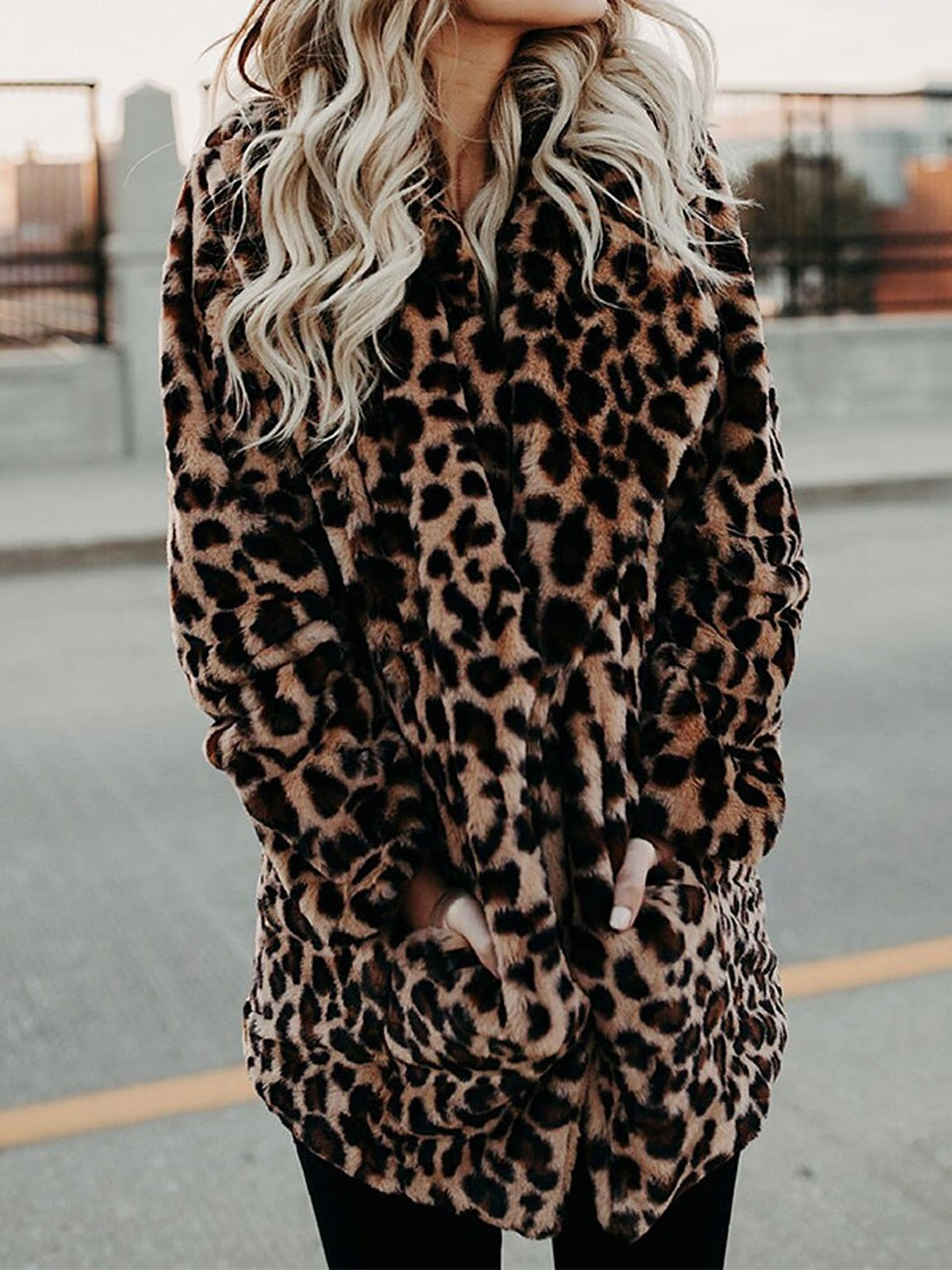 Miss | Winterjas Dames Imitatiebont Luipaardprint - Polyester