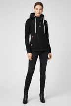Jas Dames Capuchon Asymmetrische Rits – Casual | Miss Madera - Miss Madera MIS-KAZGVP-S