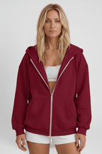 Jas Dames Capuchon Asymmetrische Rits – Casual | Miss Madera - Miss Madera MIS-WL8S64-S