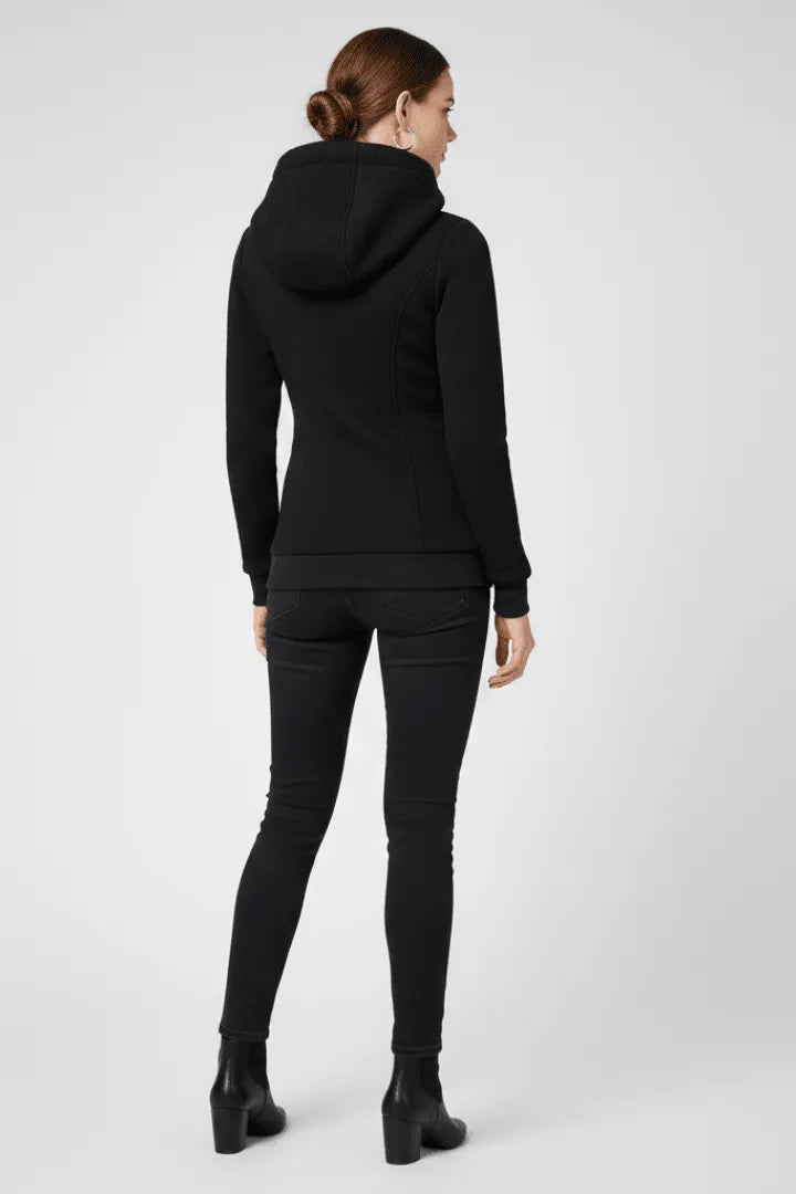 Jas Dames Capuchon Asymmetrische Rits – Casual | Miss Madera - Miss Madera MIS-KAZGVP-S