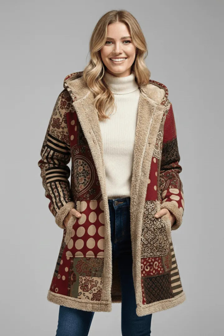 Jas Dames Capuchon Patchwork Rits – Herfst Winter | Miss Madera - Miss Madera MIS-W7OVV4