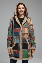 Jas Dames Capuchon Patchwork Rits – Herfst Winter | Miss Madera - Miss Madera MIS-DC3UWA