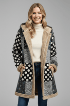 Jas Dames Capuchon Patchwork Rits – Herfst Winter | Miss Madera - Miss Madera MIS-R8STBB