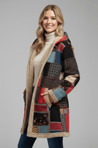 Jas Dames Capuchon Patchwork Rits – Herfst Winter | Miss Madera - Miss Madera MIS-TGMRVJ