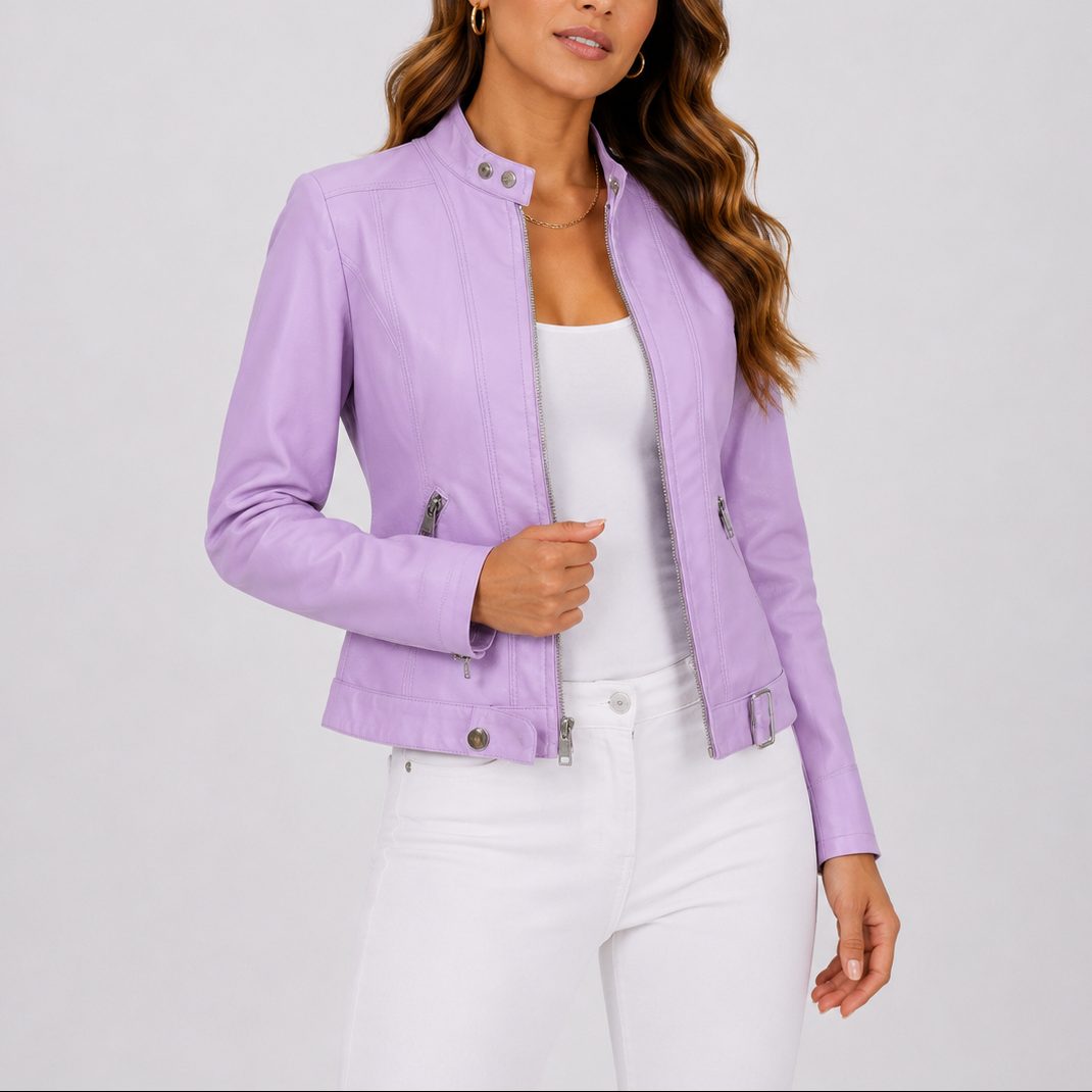 Jas Dames Cropped Getailleerd Leer – Casual Chic | Miss Madera - Miss Madera MIS-19YDGL