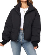 Jas Dames Cropped Gewatteerd Polyester – Herfst Winter | Miss Madera - Miss Madera MIS-1LR4AW
