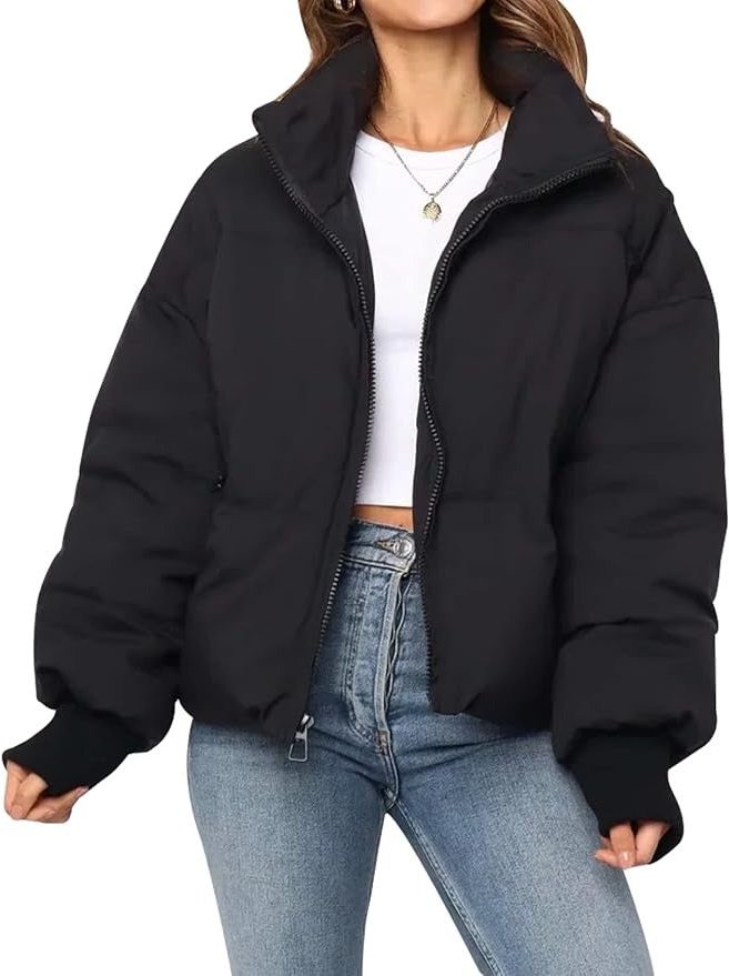 Jas Dames Cropped Gewatteerd Polyester – Herfst Winter | Miss Madera - Miss Madera MIS-1LR4AW