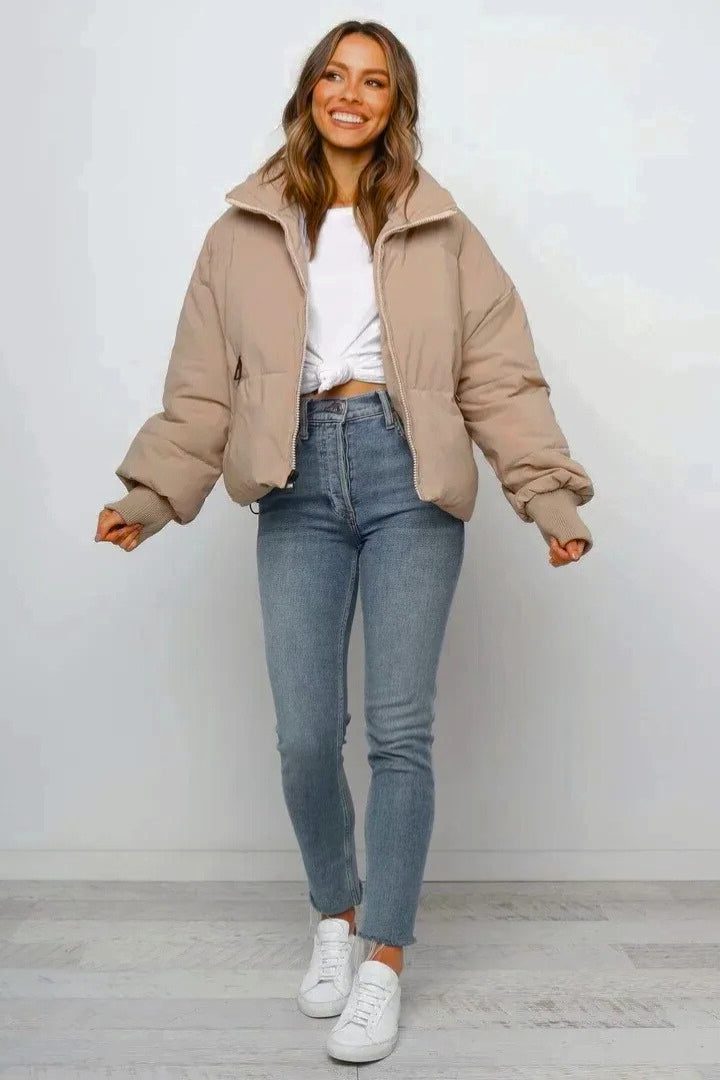 Jas Dames Cropped Gewatteerd Polyester – Herfst Winter | Miss Madera - Miss Madera MIS-SI8NTI