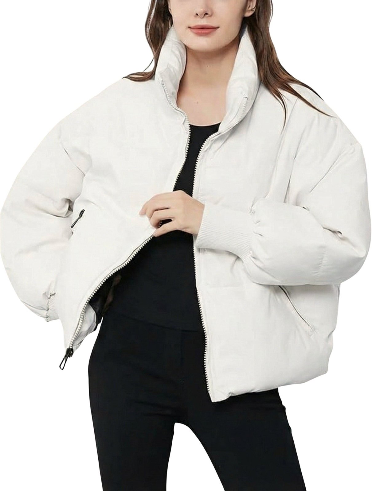 Jas Dames Cropped Gewatteerd Polyester – Herfst Winter | Miss Madera - Miss Madera MIS-0XLNMJ