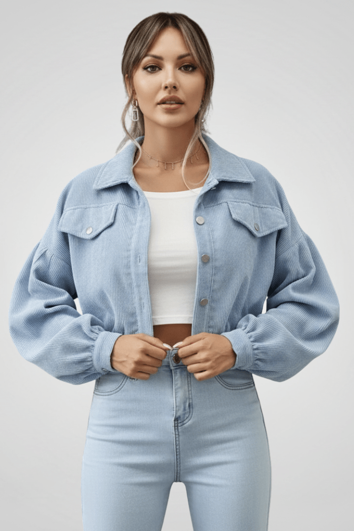 Jas Dames Cropped Rits Aansluitend – Casual | Miss Madera - Miss Madera MIS-IZYKAW