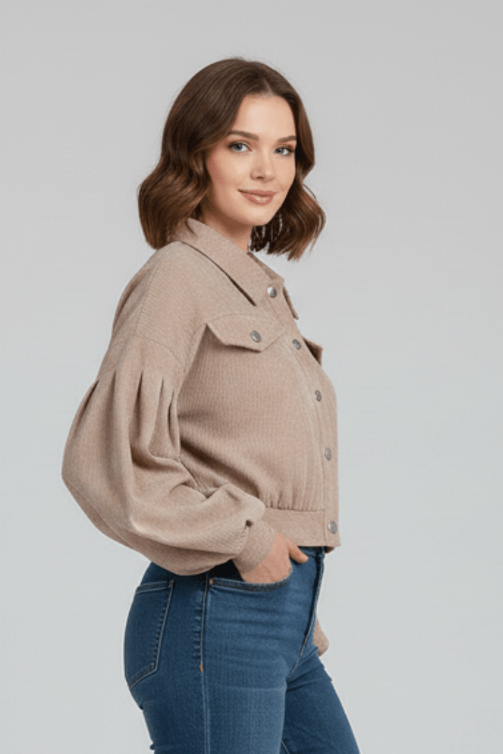 Jas Dames Cropped Rits Aansluitend – Casual | Miss Madera - Miss Madera MIS-RVM3RH