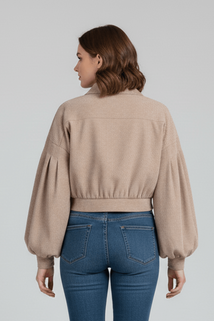 Jas Dames Cropped Rits Aansluitend – Casual | Miss Madera - Miss Madera MIS-RVM3RH