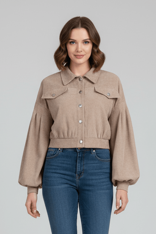 Jas Dames Cropped Rits Aansluitend – Casual | Miss Madera - Miss Madera MIS-RVM3RH