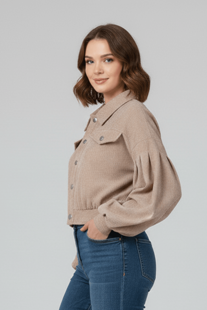 Jas Dames Cropped Rits Aansluitend – Casual | Miss Madera - Miss Madera MIS-RVM3RH