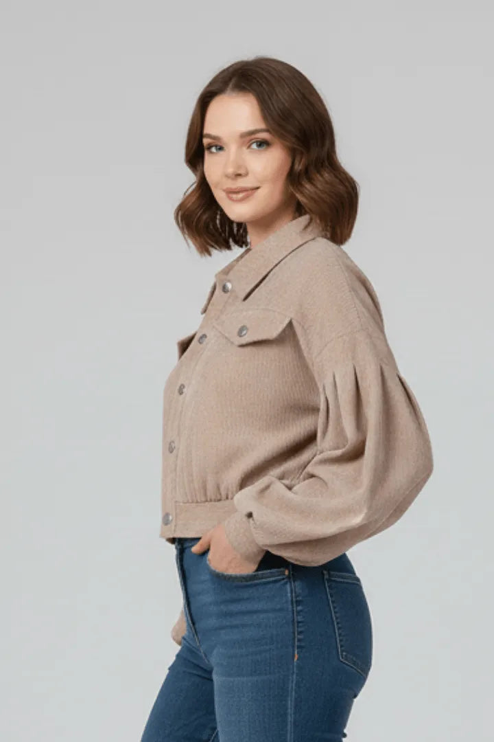 Jas Dames Cropped Rits Aansluitend – Casual | Miss Madera - Miss Madera MIS-RVM3RH