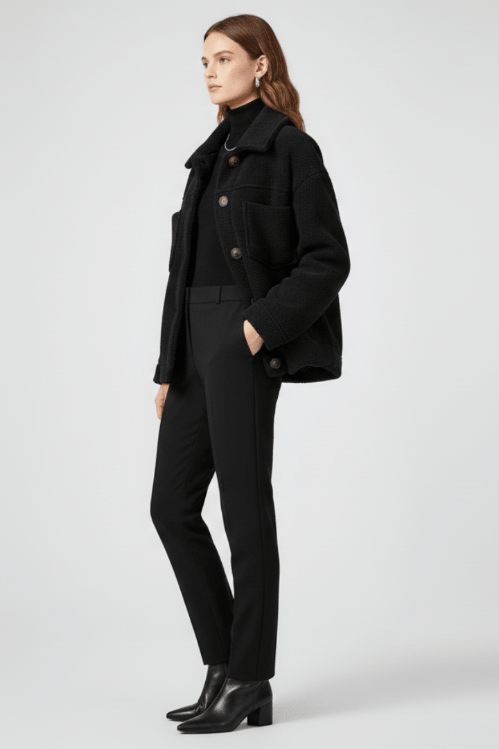 Jas Dames Fleece Knoopsluiting Relaxed Fit – Kantoor | Miss Madera - Miss Madera MIS-0XG472