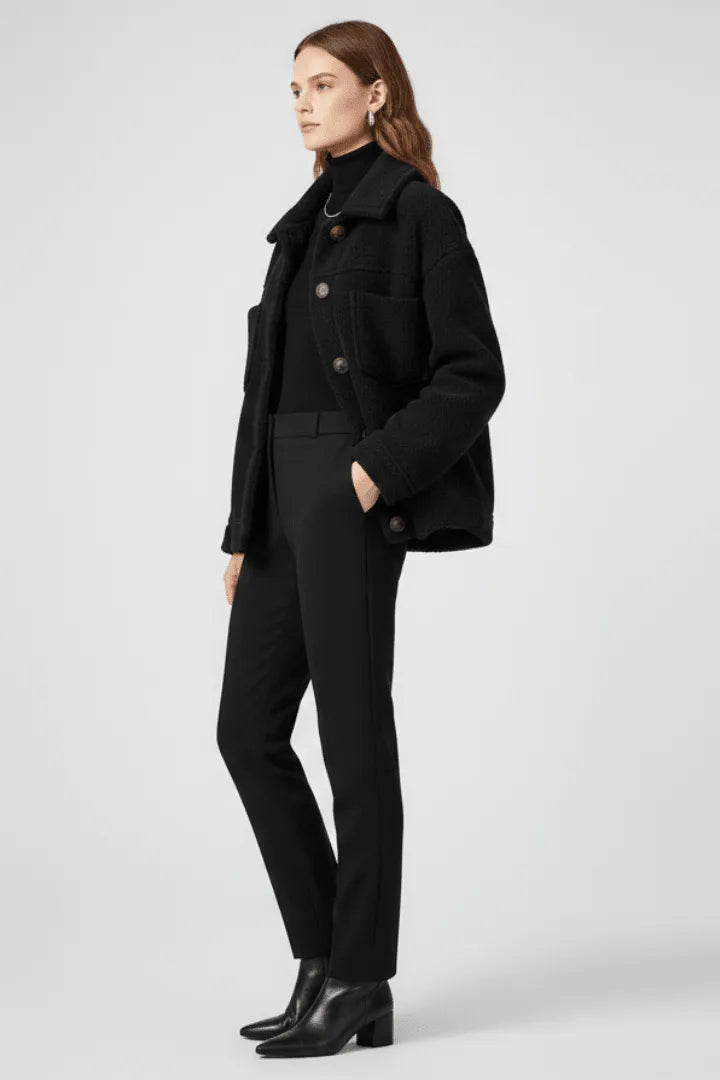 Jas Dames Fleece Knoopsluiting Relaxed Fit – Kantoor | Miss Madera - Miss Madera MIS-0XG472