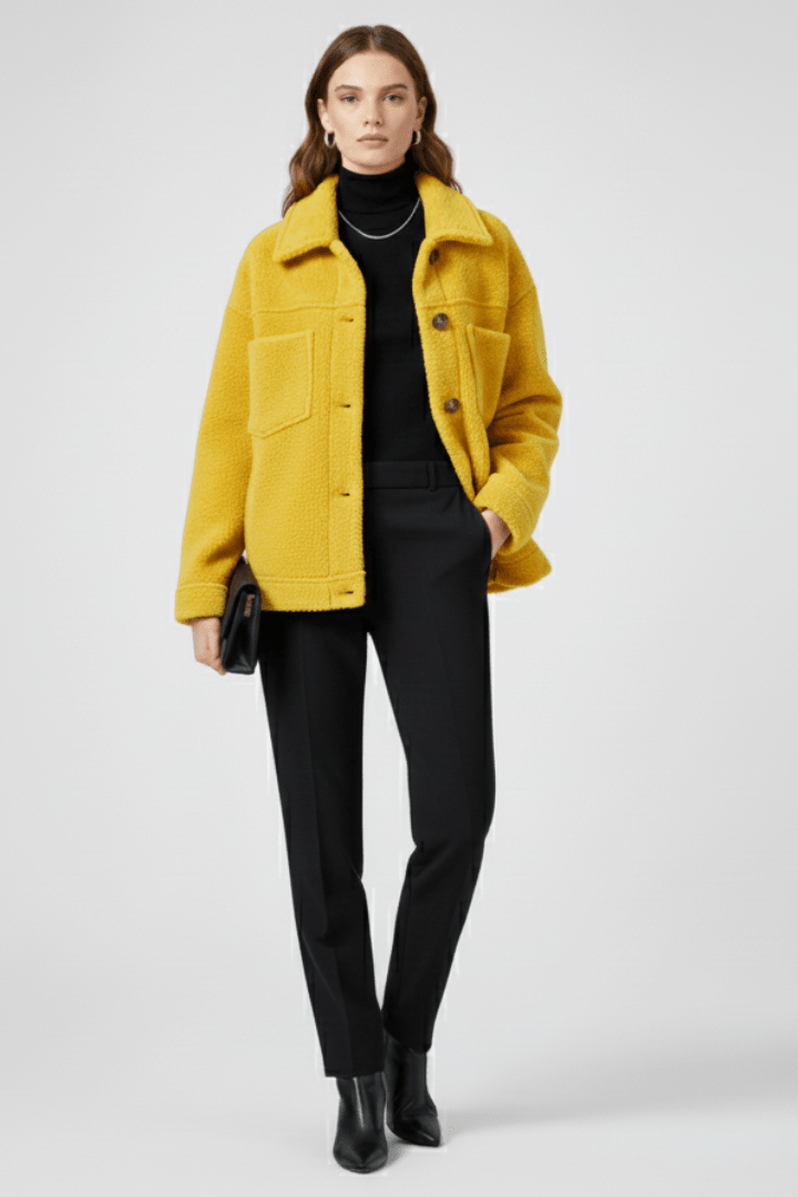 Jas Dames Fleece Knoopsluiting Relaxed Fit – Kantoor | Miss Madera - Miss Madera MIS-GQWFE4