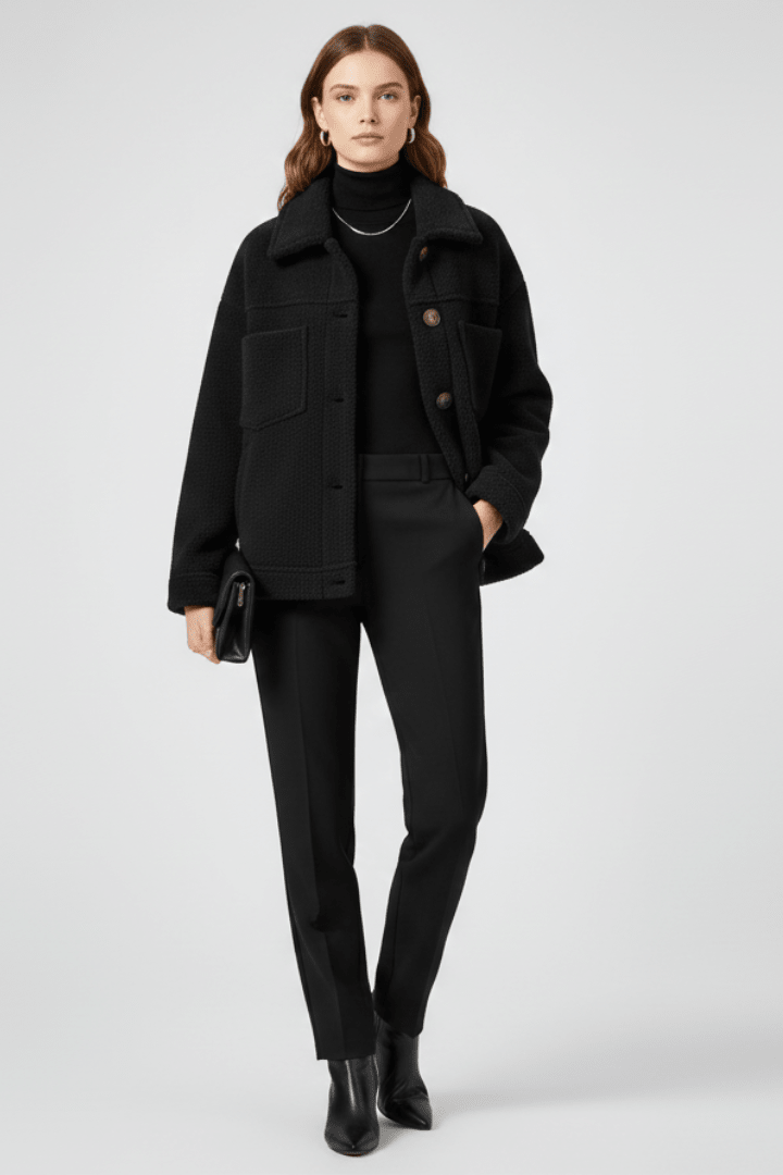 Jas Dames Fleece Knoopsluiting Relaxed Fit – Kantoor | Miss Madera - Miss Madera MIS-0XG472