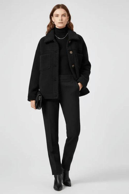 Jas Dames Fleece Knoopsluiting Relaxed Fit – Kantoor | Miss Madera - Miss Madera MIS-0XG472