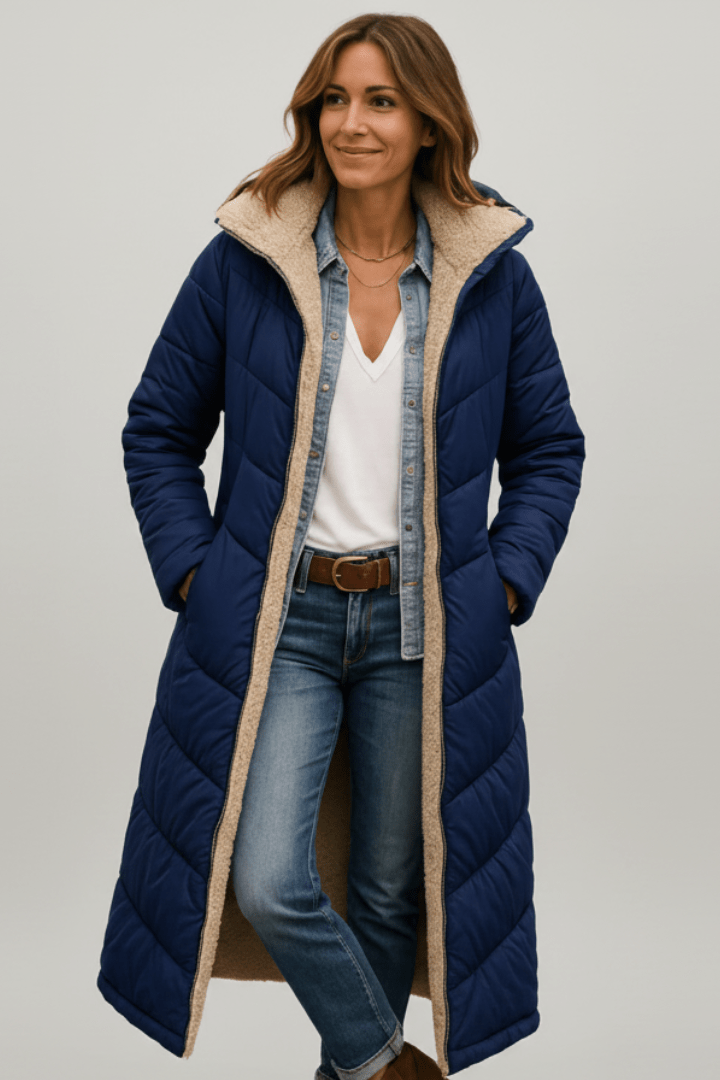 Jas Dames Lang Gewatteerd Capuchon – Winter | Miss Madera - Miss Madera MIS-JLYIWB