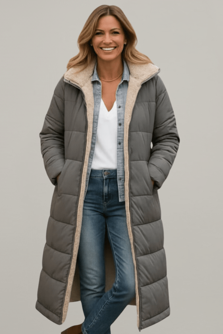 Jas Dames Lang Gewatteerd Capuchon – Winter | Miss Madera - Miss Madera MIS-4R69XG