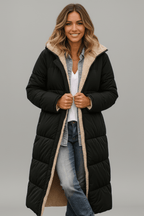 Jas Dames Lang Gewatteerd Capuchon – Winter | Miss Madera - Miss Madera MIS-JCCKNK