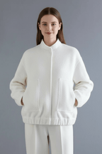 Jas Dames Oversized Geribbelde Kraag Rits – Dagelijks | Miss Madera - Miss Madera MIS-5RRREJ