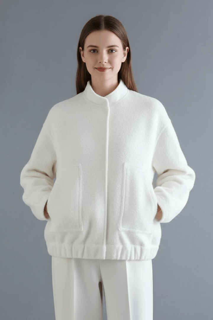 Jas Dames Oversized Geribbelde Kraag Rits – Dagelijks | Miss Madera - Miss Madera MIS-5RRREJ