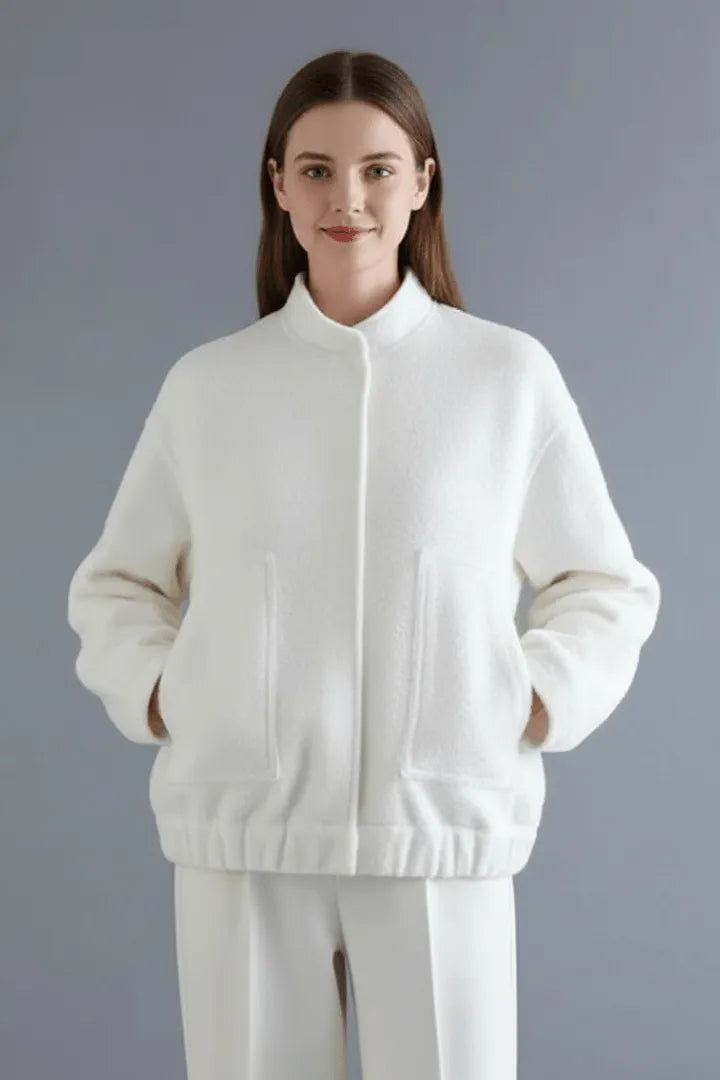 Jas Dames Oversized Geribbelde Kraag Rits – Dagelijks | Miss Madera - Miss Madera MIS-5RRREJ
