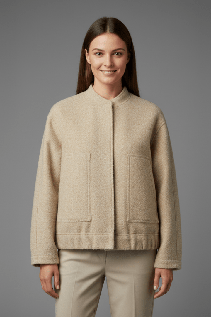 Jas Dames Oversized Geribbelde Kraag Rits – Dagelijks | Miss Madera - Miss Madera MIS-96C1OL