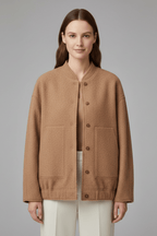 Jas Dames Oversized Geribbelde Kraag Rits – Dagelijks | Miss Madera - Miss Madera MIS-Y6X3GD