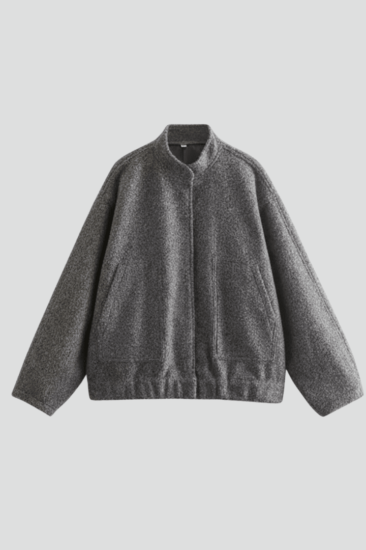 Jas Dames Oversized Geribbelde Kraag Rits – Dagelijks | Miss Madera - Miss Madera MIS-96C1OL