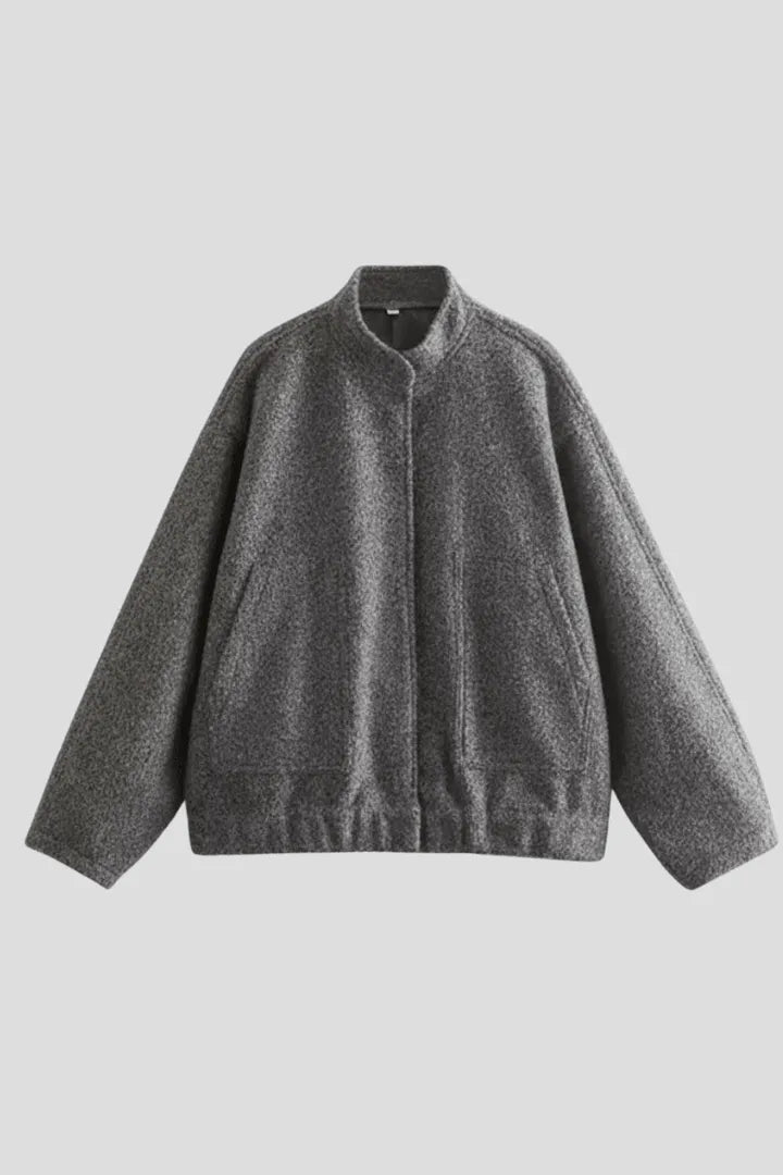 Jas Dames Oversized Geribbelde Kraag Rits – Dagelijks | Miss Madera - Miss Madera MIS-96C1OL