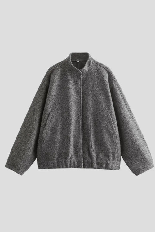 Jas Dames Oversized Geribbelde Kraag Rits – Dagelijks | Miss Madera - Miss Madera MIS-96C1OL