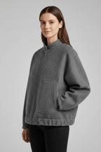 Jas Dames Oversized Geribbelde Kraag Rits – Dagelijks | Miss Madera - Miss Madera MIS-5V1X5O
