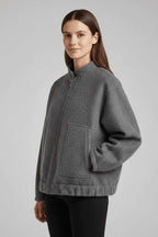 Jas Dames Oversized Geribbelde Kraag Rits – Dagelijks | Miss Madera - Miss Madera MIS-5V1X5O