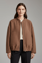 Jas Dames Oversized Geribbelde Kraag Rits – Dagelijks | Miss Madera - Miss Madera MIS-V9XHGI