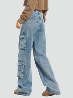 Jeans Dames Baggy Cargo Wijde Pijpen Denim – Festival | Miss Madera - Miss Madera MIS-GWNMQR
