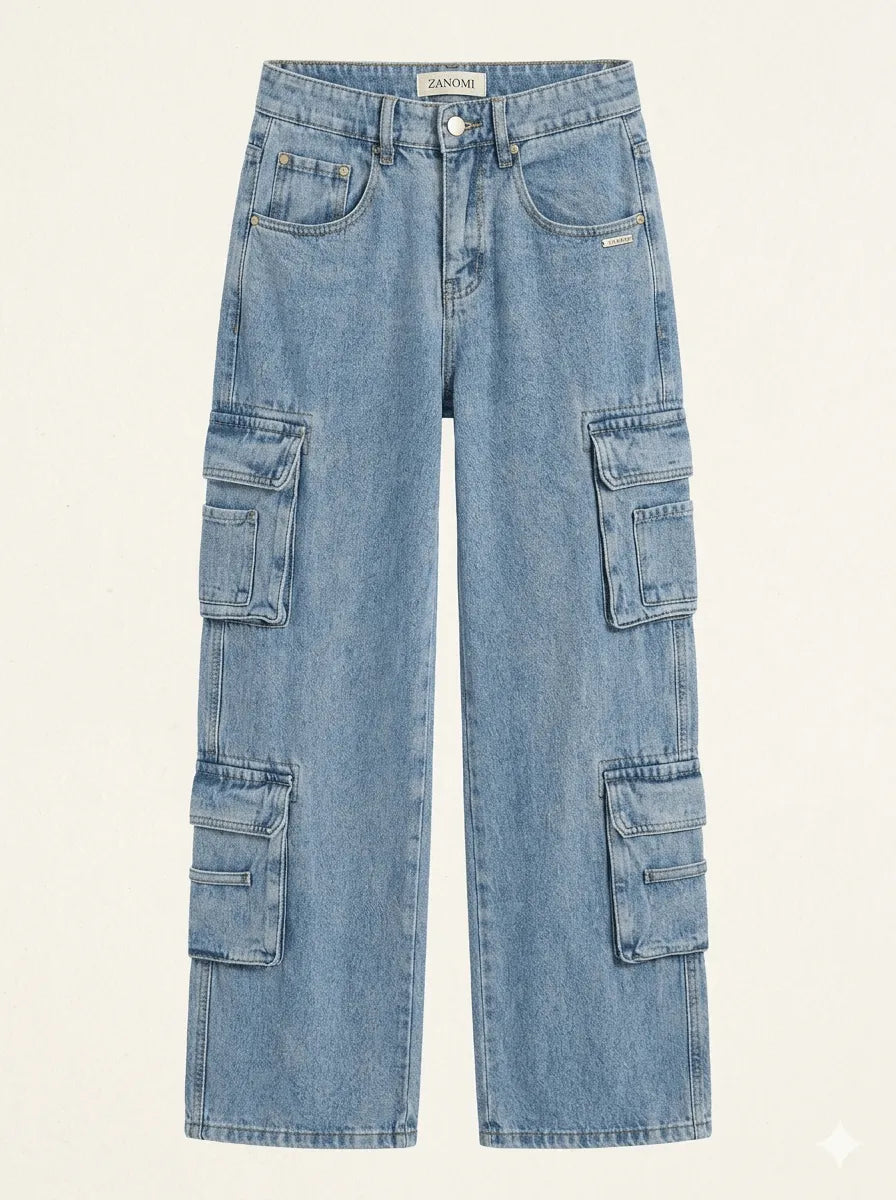 Jeans Dames Baggy Cargo Wijde Pijpen Denim – Festival | Miss Madera